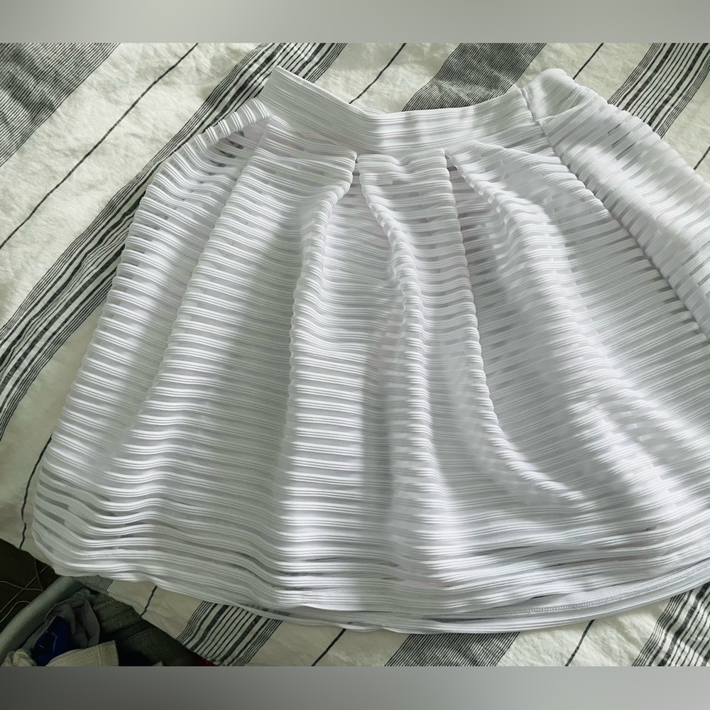 CATO Pleated, Stripe Detail Skirt